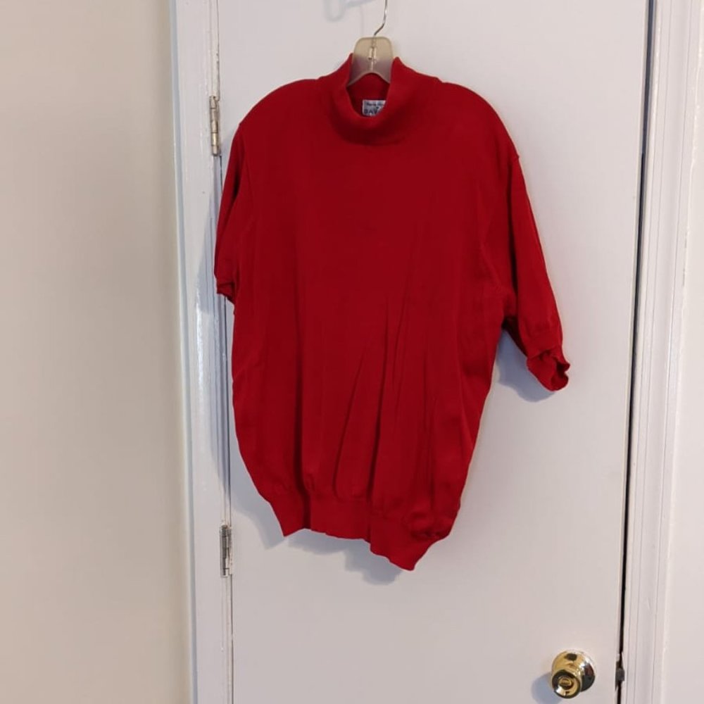 Rena Rowan for Saville 1x Mock Turtleneck Red Knitted